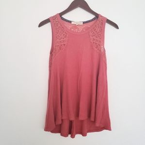 NWOT Dusty Rose Lace tank